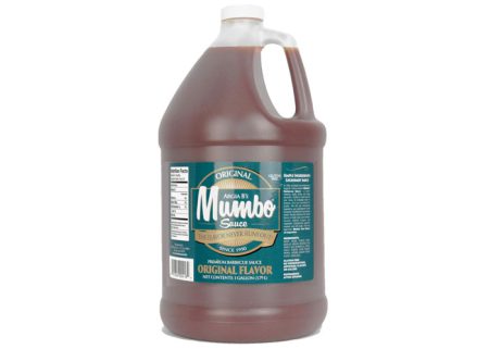 gallon jugs of MUMBO Sauce