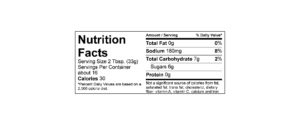 Nutritional label updated 8-2016